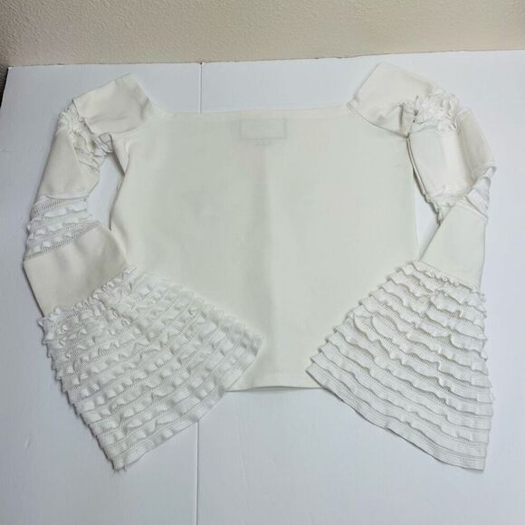 Alexis Gryffin Off The Shoulder Bell Sleeve Top White Size Medium - Picture 10 of 12